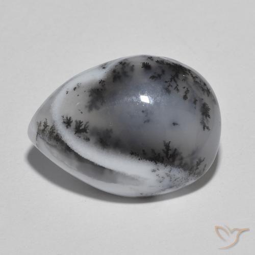 9.59ct 자연스러운 다색 수지상 마노, 배 모양, 투명한