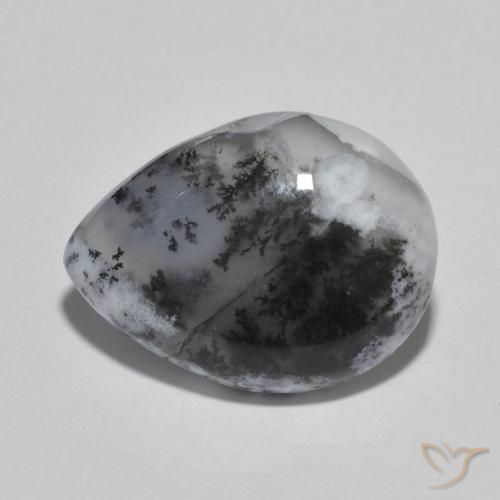 8.04ct 자연스러운 다색 수지상 마노, 배 모양, 투명한