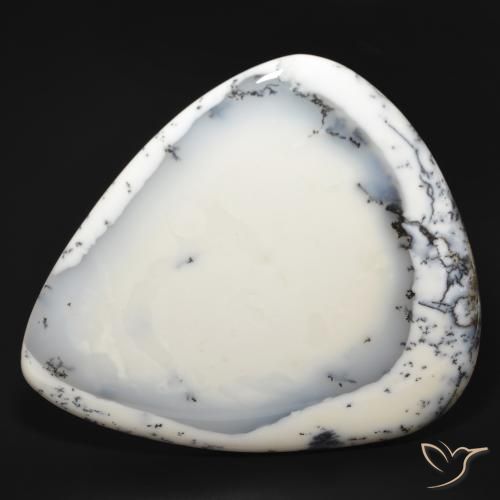 210.16ct 자연스러운 블랙과 화이트 수지상 마노, 배 모양, 불투명체
