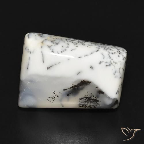 10.55ct 자연스러운 블랙과 화이트 수지상 마노, 팬시한, 불투명체
