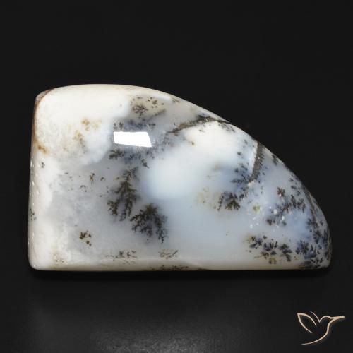33.60ct 자연스러운 블랙과 화이트 수지상 마노, 팬시한, 불투명체