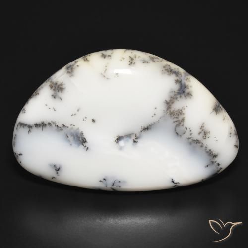 31.47ct 자연스러운 블랙과 화이트 수지상 마노, 팬시한, 불투명체