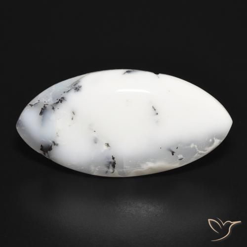 17.03ct 자연스러운 블랙과 화이트 수지상 마노, 보석, 불투명체
