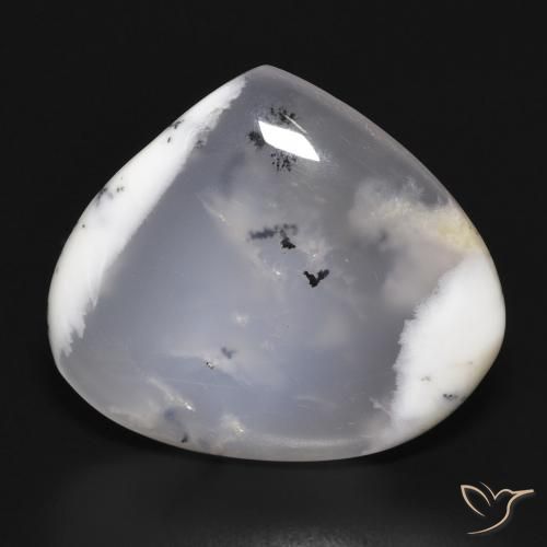 17.98ct 자연스러운 블랙과 화이트 수지상 마노, 배 모양, 투명한