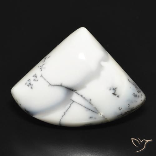 20.70ct 자연스러운 블랙과 화이트 수지상 마노, 팬시한, 불투명체