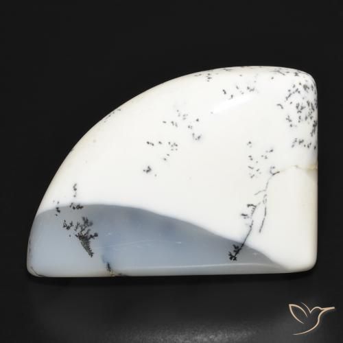 39.45ct 자연스러운 블랙과 화이트 수지상 마노, 팬시한, 불투명체