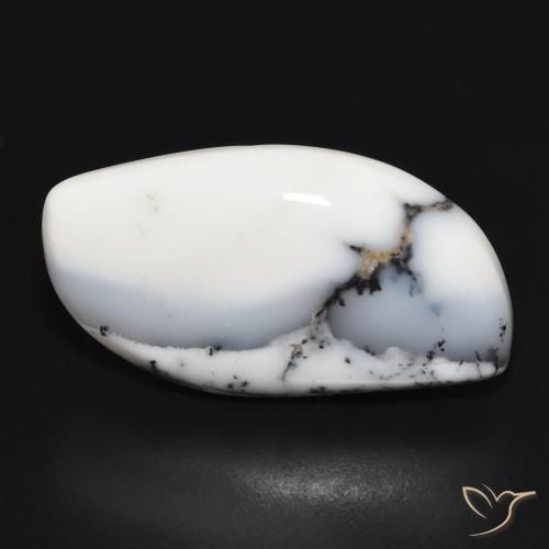 20.34ct 자연스러운 블랙과 화이트 수지상 마노, 팬시한, 불투명체
