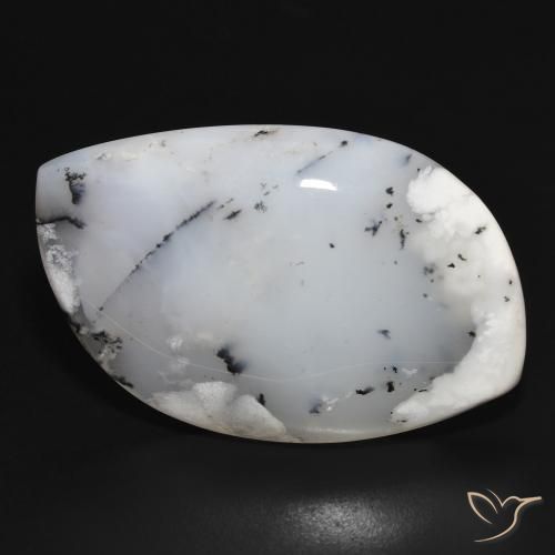 38.75ct 자연스러운 블랙과 화이트 수지상 마노, 팬시한, 불투명체