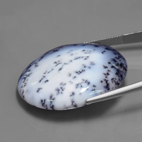 69.65캐럿 천연 다색 수지상 칼세도니, 타원형 컷, 투명한