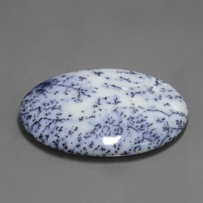 53.63캐럿 천연 멀티컬러 덴드리틱 칼세도니, 타원형 컷, 42.6×30.7 mm, 불투명체