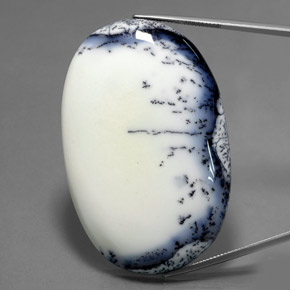 130.05캐럿 천연 멀티컬러 덴드리틱 칼세도니, 타원형 컷, 58.4×37.4 mm, 불투명체