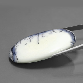 130.05캐럿 천연 멀티컬러 덴드리틱 칼세도니, 타원형 컷, 58.4×37.4 mm, 불투명체