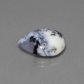 6.56캐럿 천연 멀티컬러 덴드리틱 칼세도니, 배 모양, 16.4×12.4 mm, 투명한