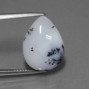7.06캐럿 천연 멀티컬러 덴드리틱 칼세도니, 배 모양, 16.4×12.4 mm, 투명한