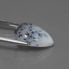 7.17캐럿 천연 다색 수지상 칼세도니, 배 모양, 투명한