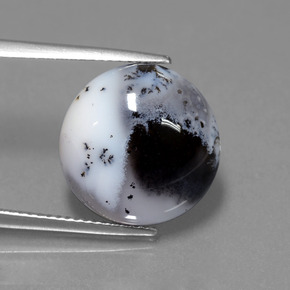 9.50캐럿 천연 다색 수지상 칼세도니, 라운드 컷, 투명한