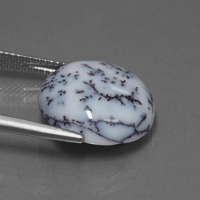 9.76캐럿 천연 다색 수지상 칼세도니, 라운드 컷, 불투명체