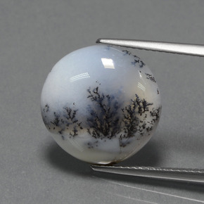 7.74캐럿 천연 멀티컬러 덴드리틱 칼세도니, 라운드 컷, 불투명체