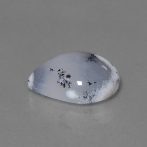 7.56캐럿 천연 멀티컬러 덴드리틱 칼세도니, 배 모양, 투명한