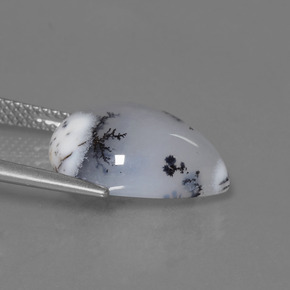 7.56캐럿 천연 멀티컬러 덴드리틱 칼세도니, 배 모양, 투명한