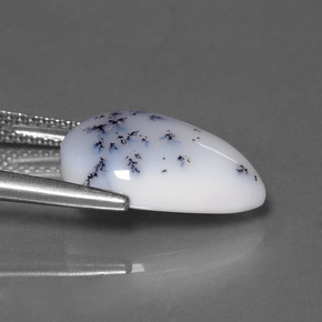 7.05캐럿 천연 다색 수지상 칼세도니, 배 모양, 불투명체