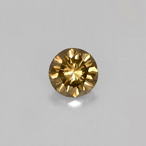 0.30캐럿 천연 골든 브라운 다이아몬드, 라운드 컷, 4.25 mm, VS