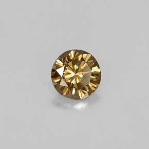 0.30캐럿 천연 골든 브라운 다이아몬드, 라운드 컷, 4.25 mm, VS