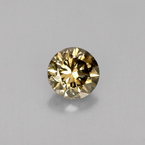 0.42캐럿 천연 골든 브라운 다이아몬드, 라운드 컷, 4.49 mm, VS