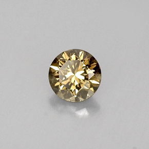 0.42캐럿 천연 골든 브라운 다이아몬드, 라운드 컷, 4.49 mm, VS