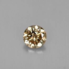 0.44캐럿 천연 골든 브라운 다이아몬드, 라운드 컷, 4.56 mm, SI