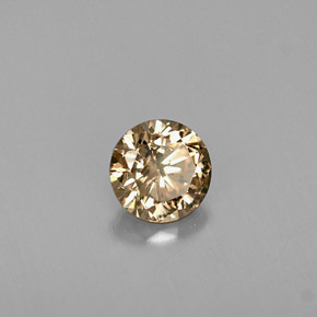 0.44캐럿 천연 골든 브라운 다이아몬드, 라운드 컷, 4.56 mm, SI