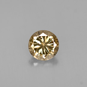0.44캐럿 천연 골든 브라운 다이아몬드, 라운드 컷, 4.67 mm, SI