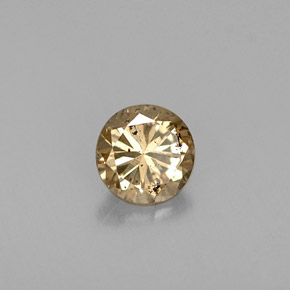 0.44캐럿 천연 골든 브라운 다이아몬드, 라운드 컷, 4.67 mm, SI