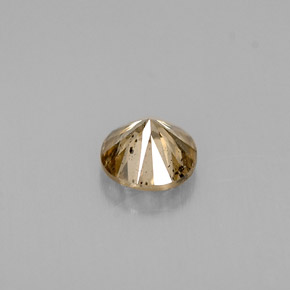 0.44캐럿 천연 골든 브라운 다이아몬드, 라운드 컷, 4.67 mm, SI