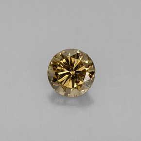 0.32캐럿 천연 골든 브라운 다이아몬드, 라운드 컷, 4.27 mm, VS-SI