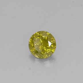 0.17캐럿 천연 녹빛 옐로우 다이아몬드, 라운드 컷, 3.52 mm, SI