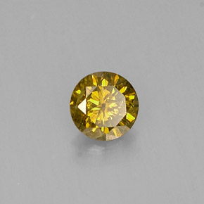 0.19캐럿 천연 골든 브라운 다이아몬드, 라운드 컷, 3.72 mm, SI