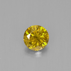 0.20캐럿 천연 옐로우 다이아몬드, 라운드 컷, 3.79 mm, SI
