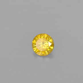 0.11캐럿 천연 옐로우 다이아몬드, 라운드 컷, 3.02 mm, SI-I1
