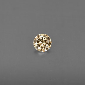 0.13캐럿 천연 샴페인 다이아몬드, 라운드 컷, 3.38 mm, VS