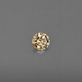 0.13캐럿 천연 샴페인 다이아몬드, 라운드 컷, 3.38 mm, VS