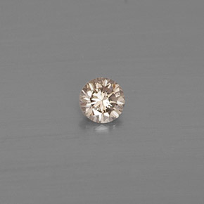 0.08캐럿 천연 샴페인 다이아몬드, 라운드 컷, 2.76 mm, VS