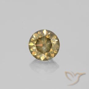 1.61ct 자연스러운 샴페인 다이아몬드, 둥근, SI
