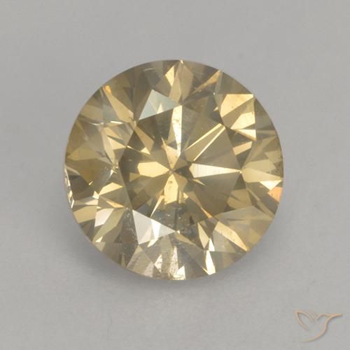 1.54ct 자연스러운 샴페인 다이아몬드, 둥근, SI
