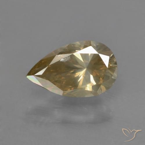 0.96ct 자연스러운 코냑 다이아몬드, 배 모양, SI
