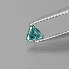 0.14캐럿 천연 녹청색 다이아몬드, 트릴리언, 4.3×3.7 mm, SI