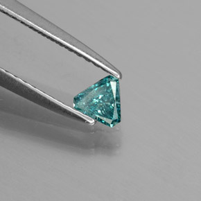 0.14캐럿 천연 녹청색 다이아몬드, 트릴리언, 4.3×3.7 mm, SI