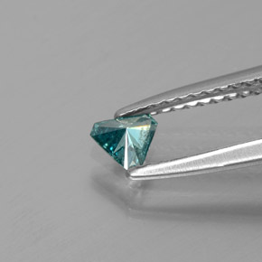 0.14캐럿 천연 녹청색 다이아몬드, 트릴리언, 4.3×3.7 mm, SI
