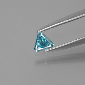 0.10캐럿 천연 블루 다이아몬드, 트릴리언, 4×3.5 mm, SI
