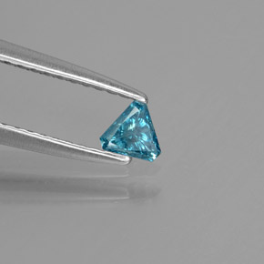0.10캐럿 천연 블루 다이아몬드, 트릴리언, 4×3.5 mm, SI